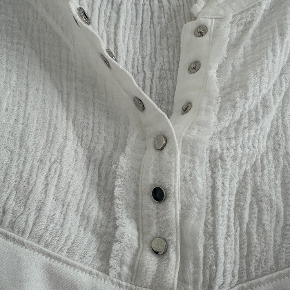 Melissa Nepton White Button-Up Women's Long Sleeve Blouse Size M - Picture 5 of 6